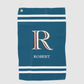 Aangepaste, stijlvolle monogram-naam golfhanddoek (Voorkant)