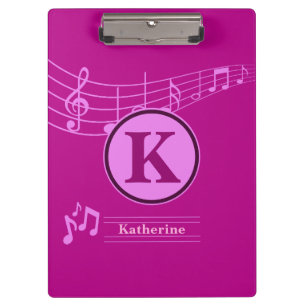 Aangepaste stijlvolle naam Monogram Letter Music S Klembord