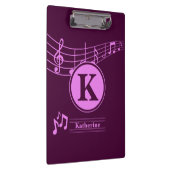 Aangepaste stijlvolle naam Monogram Letter Music S Klembord (Rechts)