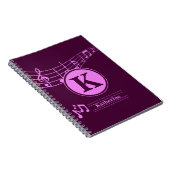Aangepaste stijlvolle naam Monogram Letter Music S Notitieboek (Rechterzijde)