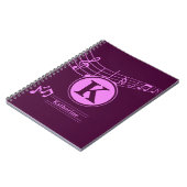 Aangepaste stijlvolle naam Monogram Letter Music S Notitieboek (Linkerzijde)