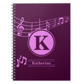 Aangepaste stijlvolle naam Monogram Letter Music S Notitieboek (Voorkant)
