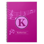 Aangepaste stijlvolle naam Monogram Letter Music S Notitieboek (Voorkant)