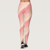 Aangepaste stijlvolle perzik kleur strepen Sjabloo Leggings (Achterkant)