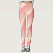 Aangepaste stijlvolle perzik kleur strepen Sjabloo Leggings (Voorkant)