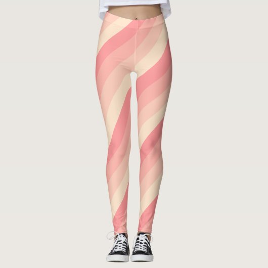 Aangepaste stijlvolle perzik kleur strepen Sjabloo Leggings