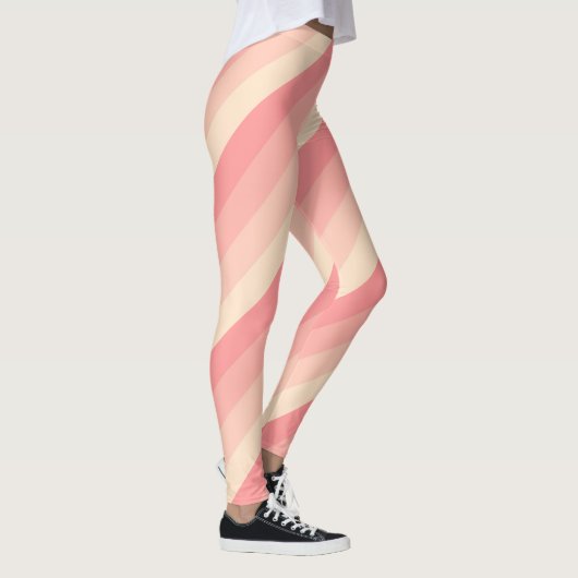 Aangepaste stijlvolle perzik kleur strepen Sjabloo Leggings (Rechts)