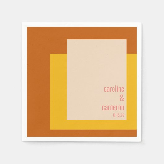 Aangepaste Stijlvolle Retro Geometrische Aardse Bo Servet (Voorkant)