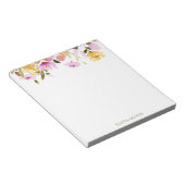 Aangepaste Stijlvolle Roze Waterverf Bloemen Busin Notitieblok (Schuin)
