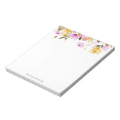 Aangepaste Stijlvolle Roze Waterverf Bloemen Busin Notitieblok (Linkerzijde)