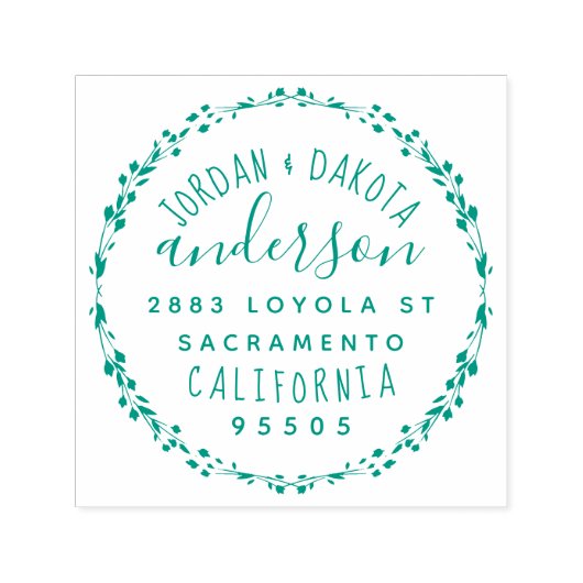 Aangepaste stijlvolle script getrouwd koppel adres  zelfinktende stempel (Design)