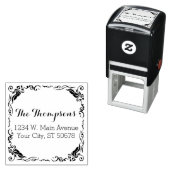 Aangepaste stijlvolle sierbloemen rand zelfinktende stempel (In situ)