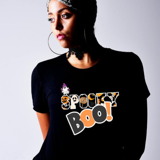 Aangepaste Stijlvolle Spooky Boo Halloween Tri-Blend Shirt
