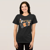 Aangepaste Stijlvolle Spooky Boo Halloween Tri-Blend Shirt (Voorkant volledig)