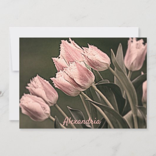 Aangepaste stijlvolle tulpen notitiekaartje (Voorkant)