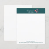 Aangepaste stijlvolle turquoise bloemrijke zakelij (Voorkant / Achterkant)
