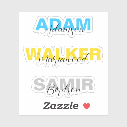 Aangepaste Stijlvolle Volledige Naam Stickers voor (Vel)