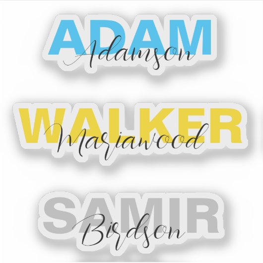 Aangepaste Stijlvolle Volledige Naam Stickers voor (Voorkant)