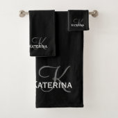 Aangepaste stijlvolle zwart-witcheque bad handdoek (Insitu)