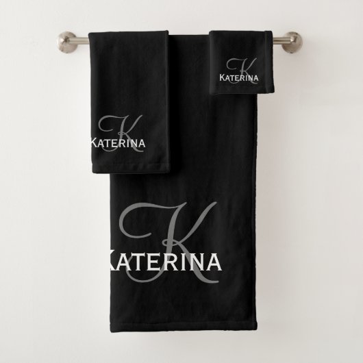 Aangepaste stijlvolle zwart-witcheque bad handdoek (Insitu)