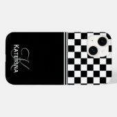 Aangepaste stijlvolle zwart-witcheque Case-Mate iPhone case (Achterkant (horizontaal))
