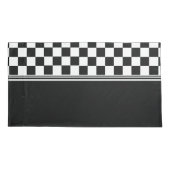 Aangepaste stijlvolle zwart-witcheque kussensloop (Achterkant)