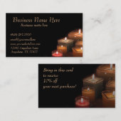 Aangepaste, stijlvolle zwarte kaarsen Visitekaartj Visitekaartje (Voorkant / Achterkant)