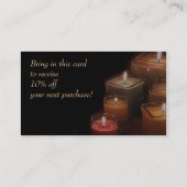 Aangepaste, stijlvolle zwarte kaarsen Visitekaartj Visitekaartje (Achterkant)