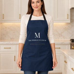 Aangepaste stille luxe landgoed monogram familiena schort