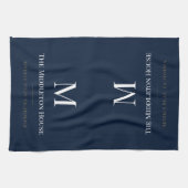 Aangepaste stille luxe landgoed monogram familiena theedoek (Horizontaal)