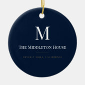 Aangepaste stille luxe landgoed monogram Kerstmis Keramisch Ornament (Voorkant)