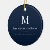 Aangepaste stille luxe landgoed monogram Kerstmis Keramisch Ornament (Links)