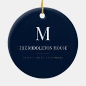 Aangepaste stille luxe landgoed monogram Kerstmis Keramisch Ornament (Achterkant)