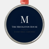 Aangepaste stille luxe landgoed monogram Kerstmis Metalen Ornament (Voorkant)