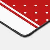 Aangepaste Stippen Rood Witte Achtergrond Monogram Bureaumat (Hoek)
