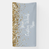 Aangepaste Stof Blauw & Goud Aangepast Verjaardags Spandoek (Verticaal)