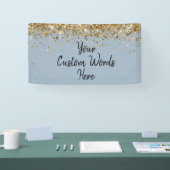 Aangepaste Stof Blauw Verjaardagsfeest Foto Booth  Spandoek (Beurs)