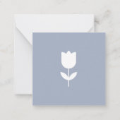 Aangepaste Stofblauwe Witte Bloem Notitiekaartje (Achterkant)