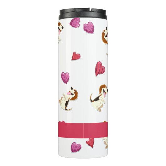 Aangepaste stollingshond voor Valentijnsdag Thermosbeker (Achterkant)