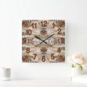 Aangepaste Stone look MAN CAVE Clock Wall Decor Vierkante Klok (Huis)