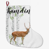 Aangepaste stop Deer Woodland Buck Grote Kerstsok (Voorkant)