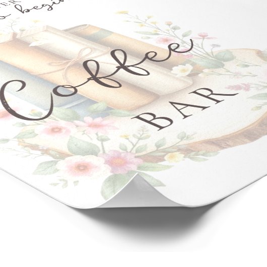 Aangepaste Storybook Wildflower Coffee Bar Poster (Hoek)