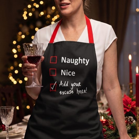 Aangepaste stoute lijst-uitvlucht - Grappige Kerst Schort