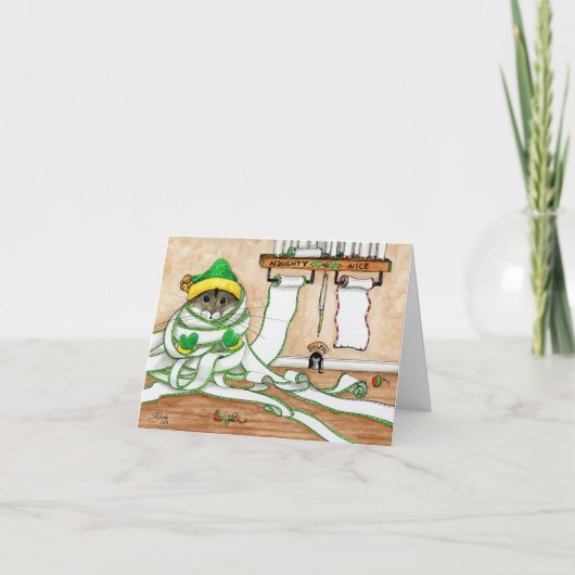 Aangepaste Stoute Nette Kerstman Lijst Kaart (Voorkant)