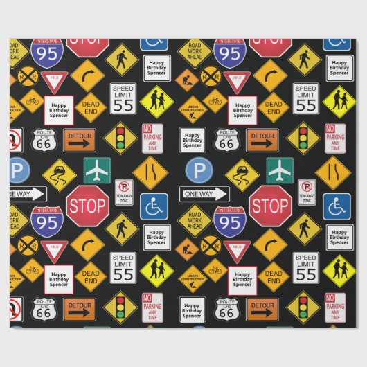 Aangepaste straatsignalen cadeaupapier (Vlak)