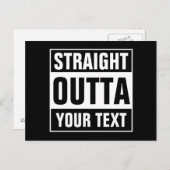 Aangepaste STRAIGHT OUTTA-briefkaarten Briefkaart (Voorkant / Achterkant)