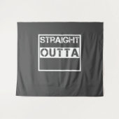 Aangepaste straight outta gepersonaliseerde verjaa wandkleed (Voorkant (horizontaal))