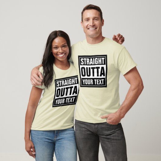 Aangepaste, STRAIGHT OUTTA jouw tekst zwarte tankt T-shirt (Unisex)