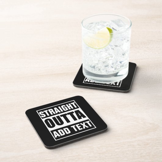 Aangepaste Straight Outta Voeg Eigen Tekst Toe Bier Onderzetter (Rechterzijde)