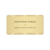 Aangepaste Strakke Gouden Minimaal Template Luxe A Etiket (Voorkant)
